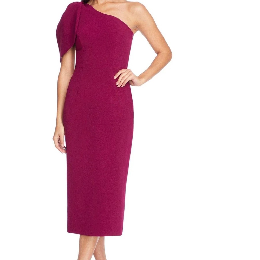 Dress the Population One-Shoulder Magenta Dress